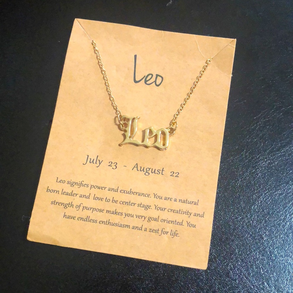 Gold Old English LEO necklace